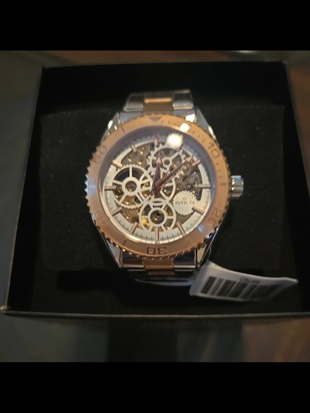 69763 Invicta Objet D'Art Glyph Rose Gold Skeleton Men's Watch Automatic 43mm